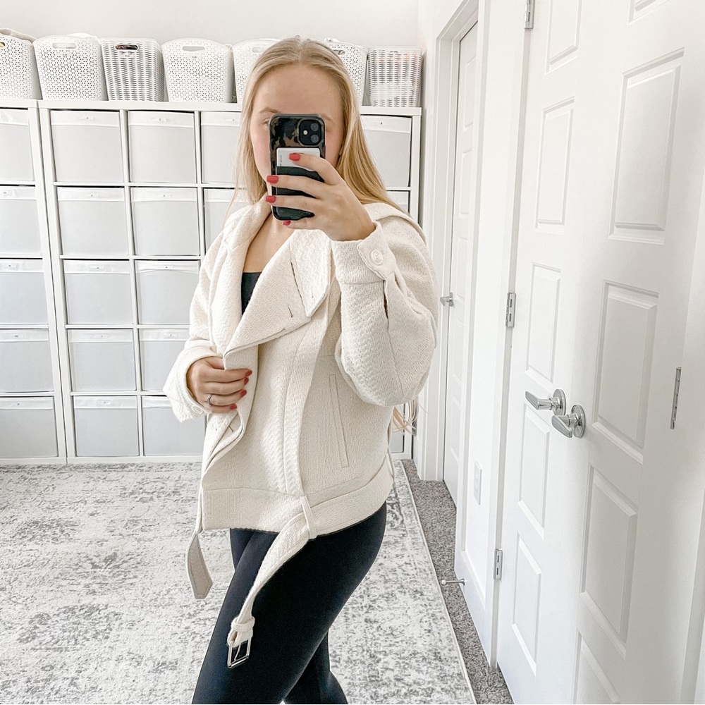 Reiss Cream Belted Jacket - Picture 6 of 11